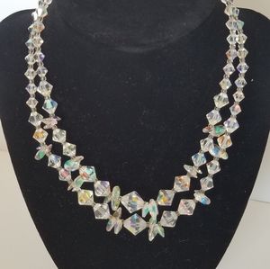 Vintage Aurora Borealis Necklace & Earring Set